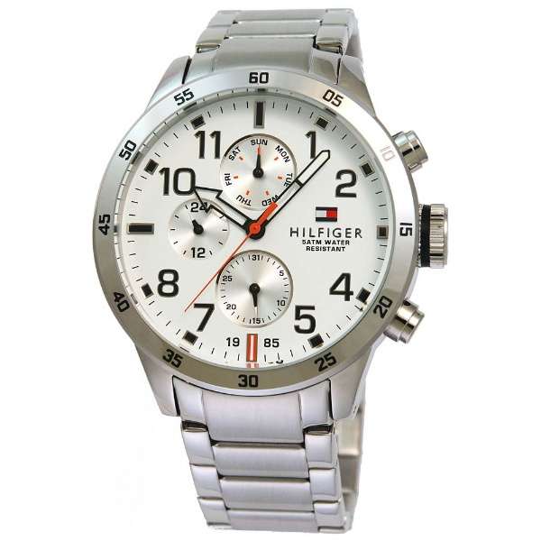Tommy Hilfiger Trent Multifunction White Dial Silver Steel Strap Watch for Men - 1791140