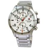 Tommy Hilfiger Trent Multifunction White Dial Silver Steel Strap Watch for Men - 1791140