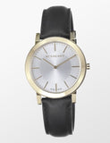 Burberry The City Gold Dial Black Leather Strap Watch for Men - BU2353