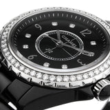 Chanel J12 Diamonds Ceramic Black Dial Black Steel Strap Watch for Women - J12 H3108