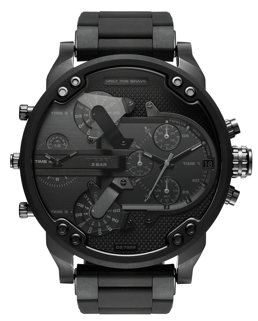 Diesel Mr Daddy 2.0 Chronograph Black Dial Black Steel Strap Watch For Men - DZ7396