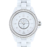 Chanel J12 Quartz Diamonds White Dial White Steel Strap Watch for Women - J12 H3110