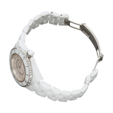 Chanel J12 Quartz Diamonds Pink Dial White Steel Strap Watch for Women - J12 H5513