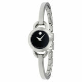 Movado Rondiro 22mm Black Dial Silver Steel Strap Watch For Women - 0606796