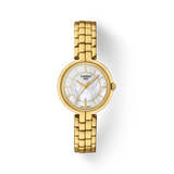 Tissot Flamingo Mother of Pearl White Dial Gold Steel Strap Watch For Women - T094.210.33.111.00