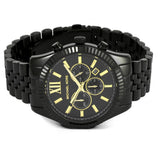 Michael Kors Lexington Chronograph Black Dial Black Steel Strap Watch for Men - MK8603