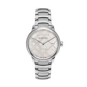 Burberry The Classic Silver Dial Silver Steel Strap Watch for Men - BU10004