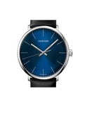 Calvin Klein High Noon Quartz Blue Dial Black Leather Strap Watch for Men - K8M211CN
