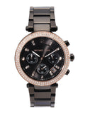 Michael Kors Parker Diamonds Black Dial Black Steel Strap Watch for Women - MK5885