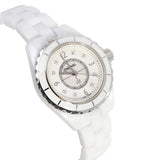 Chanel J12 Diamonds Quartz Mother of Pearl White Dial White Steel Strap Watch for Women - J12 H2570