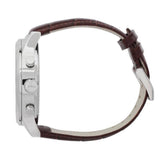 Hugo Boss Aeroliner Chronoraph White Dial Brown Leather Strap Watch For Men - 1512447