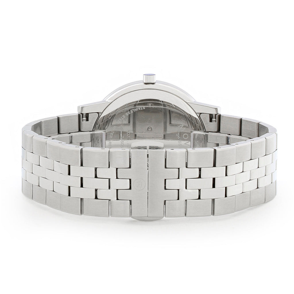 Movado Museum Classic Diamonds Black Dial Silver Steel Strap Watch for Men - 0607201