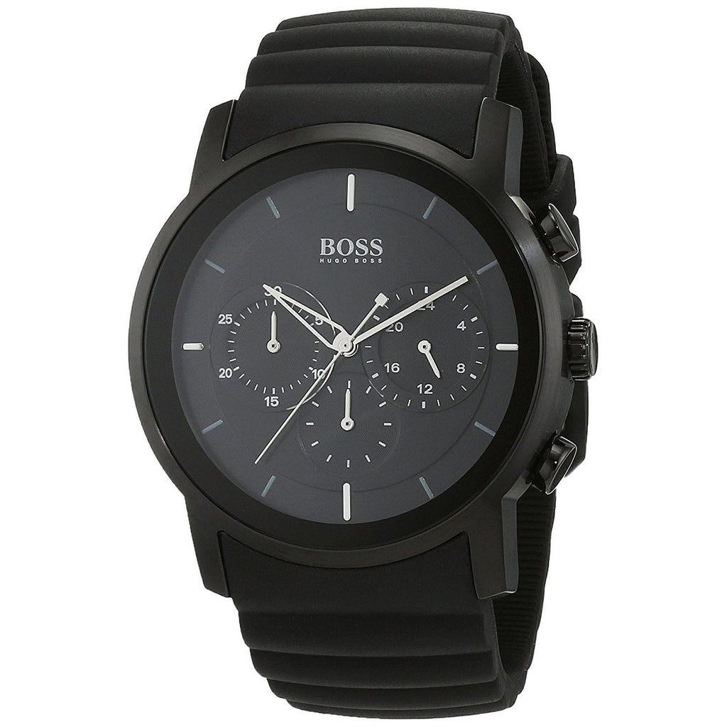 Hugo Boss Modern Black Dial Black Rubber Strap Watch for Men - 1512639