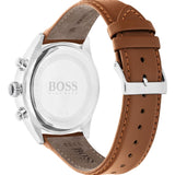 Hugo Boss Grand Prix White Dial Brown Leather Strap Watch for Men - 1513475