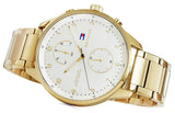 Tommy Hilfiger Chase Quartz White Dial Gold Steel Strap Watch for Men - 1791576
