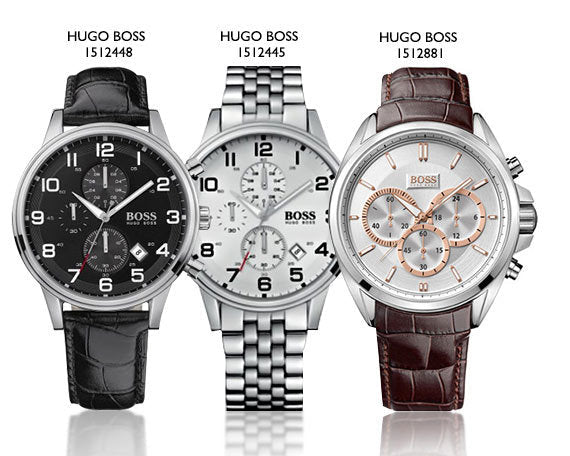 Hugo Boss Aeroliner Chronograph White Dial Silver Steel Strap Watch For Men - 1512445