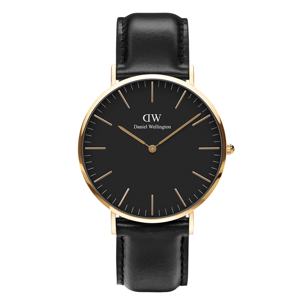 Daniel Wellington Classic Sheffield Black Dial Black Leather Strap Watch For Women - DW00100139