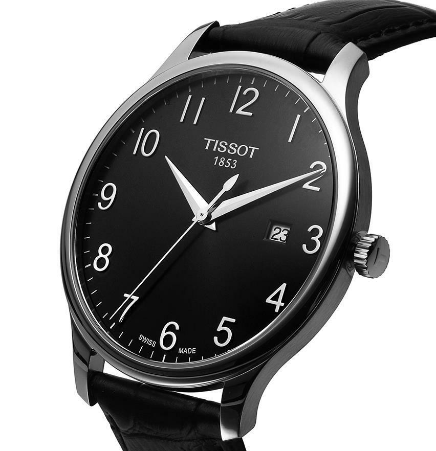 Tissot T Classic Tradition Black Dial Black Leather Strap Watch For Men - T063.610.16.052.00