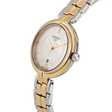 Tissot Flamingo Mother of Pearl White Dial Two Tone Steel Strap Watch For Women - T094.210.22.111.01