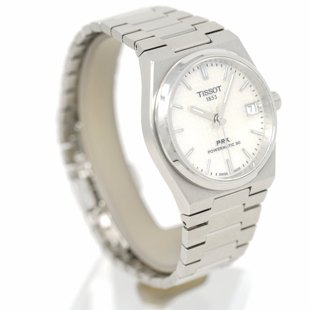Tissot PRX Powermatic 80 White Dial Silver Steel Strap Watch for Men - T137.207.11.111.00