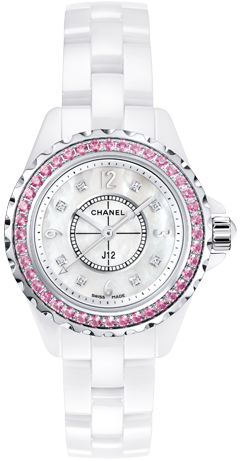 Chanel J12 Quartz Diamonds Mother of Pearl White Dial White Steel Strap Watch for Women - J12 H3243