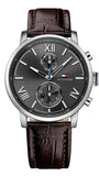 Tommy Hilfiger Aiden Quartz Black Dial Brown Leather Strap Watch for Men - 1791309