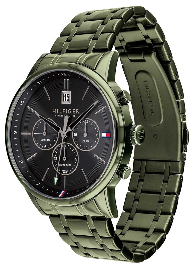 Tommy Hilfiger Quartz Black Dial Black Steel Strap Watch for Men - 1791634