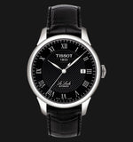 Tissot T Classic Le Locle Automatic Black Dial Black Leather Strap Watch For Men - T41.1.423.53