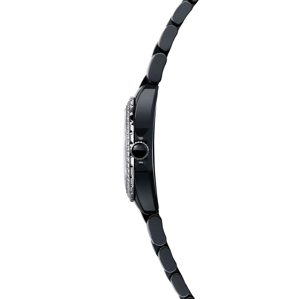 Chanel J12 Diamonds Ceramic Black Dial Black Steel Strap Watch for Women - J12 H3108