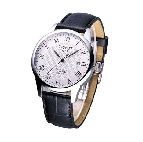 Tissot T Classic Le Locle Automatic Silver Dial Black Leather Strap Watch For Men - T41.1.423.33