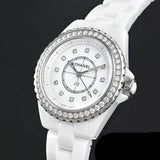 Chanel J12 Quartz Diamonds White Dial White Steel Strap Watch for Women - J12 H6418