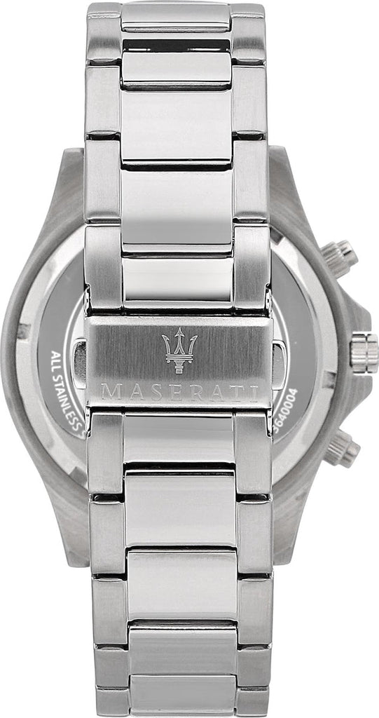Maserati SFIDA Chronograph Black Dial Silver Steel Strap Watch For Men - R8873640004