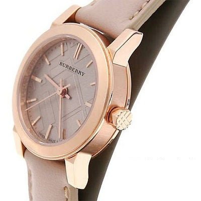 Burberry The City Gold Dial Beige Leather Strap Watch for Women - BU9210