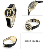 Marc Jacobs Corie Black Dial Black Leather Strap Watch for Women - MJ1580