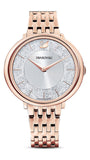 Swarovski Crystalline Chic Analog Silver Dial Rose Gold Steel Strap Watch for Women - 5544590