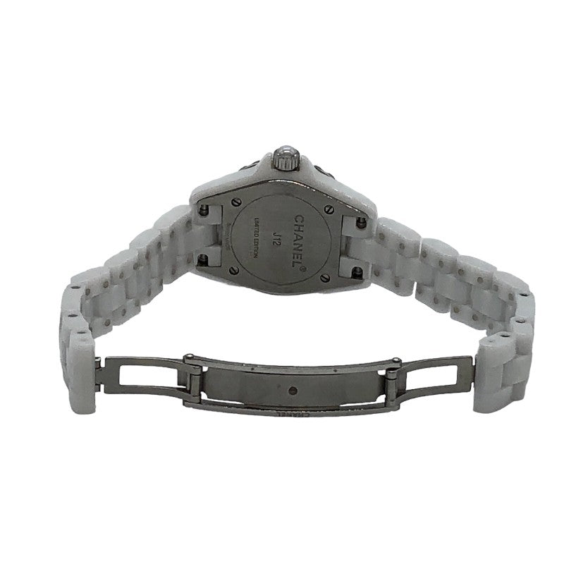 Chanel J12 Quartz Diamonds Ceramic White Dial White Steel Strap Watch for Women - J12 H4466