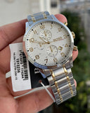 Hugo Boss Areoliner Chronograph White Dial Two Tone Steel Strap Watch for Men - 1513236