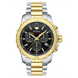 Movado Series 800 Chronograph Black Dial Two Tone Steel Strap Watch For Men - 2600138