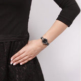Tissot T Lady Flamingo Black Dial Black Leather Strap Watch For Women - T094.210.16.051.00