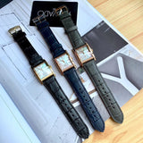 Movado Heritage Mother of Pearl White Dial Black Leather Strap Watch For Women - 3650050