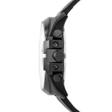 Diesel Mega Chief Chronograph Black Dial Black Leather Strap Watch For Men - DZ4323