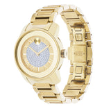 Movado Bold Pave Gold Dial Gold Steel Strap Watch For Women - 3600255