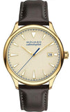 Movado Heritage Calendoplan Beige Dial Brown Leather Strap Watch for Men - 3650003
