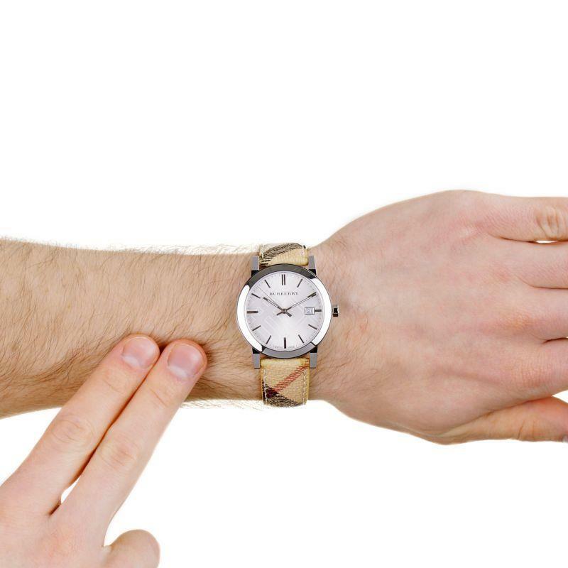 Burberry The City Silver Dial Brown Leather Strap Watch for Women - BU9025