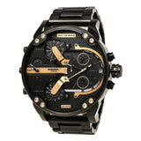 Diesel Big Daddy Chronograph Black Dial Black Steel Strap Watch For Men - DZ7312