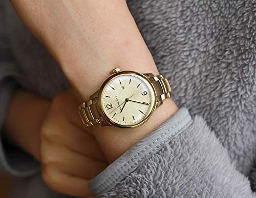 Burberry The Classic Champagne Dial Gold Steel Strap Watch for Women - BU10109