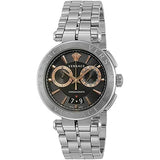 Versace Aion Chronograph Black Dial Silver Steel Strap Watch For Men - VE1D01019