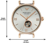 Emporio Armani Gianni T-Bar Analog White Dial Two Tone Steel Strap Watch For Women - AR60019