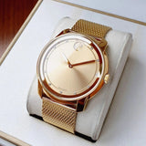 Movado Bold Diamonds Gold Dial Gold Mesh Bracelet Watch For Men - 3600460