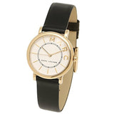 Marc Jacobs Roxy White Dial Black Leather Strap Watch for Women - MJ1537